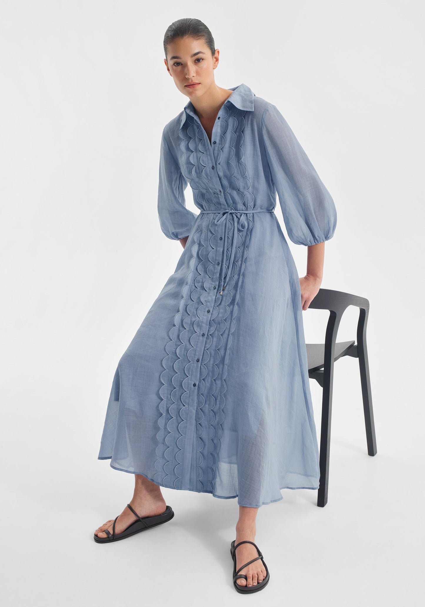 DRESS CONSTANCE SHIRT DRESS - SKY