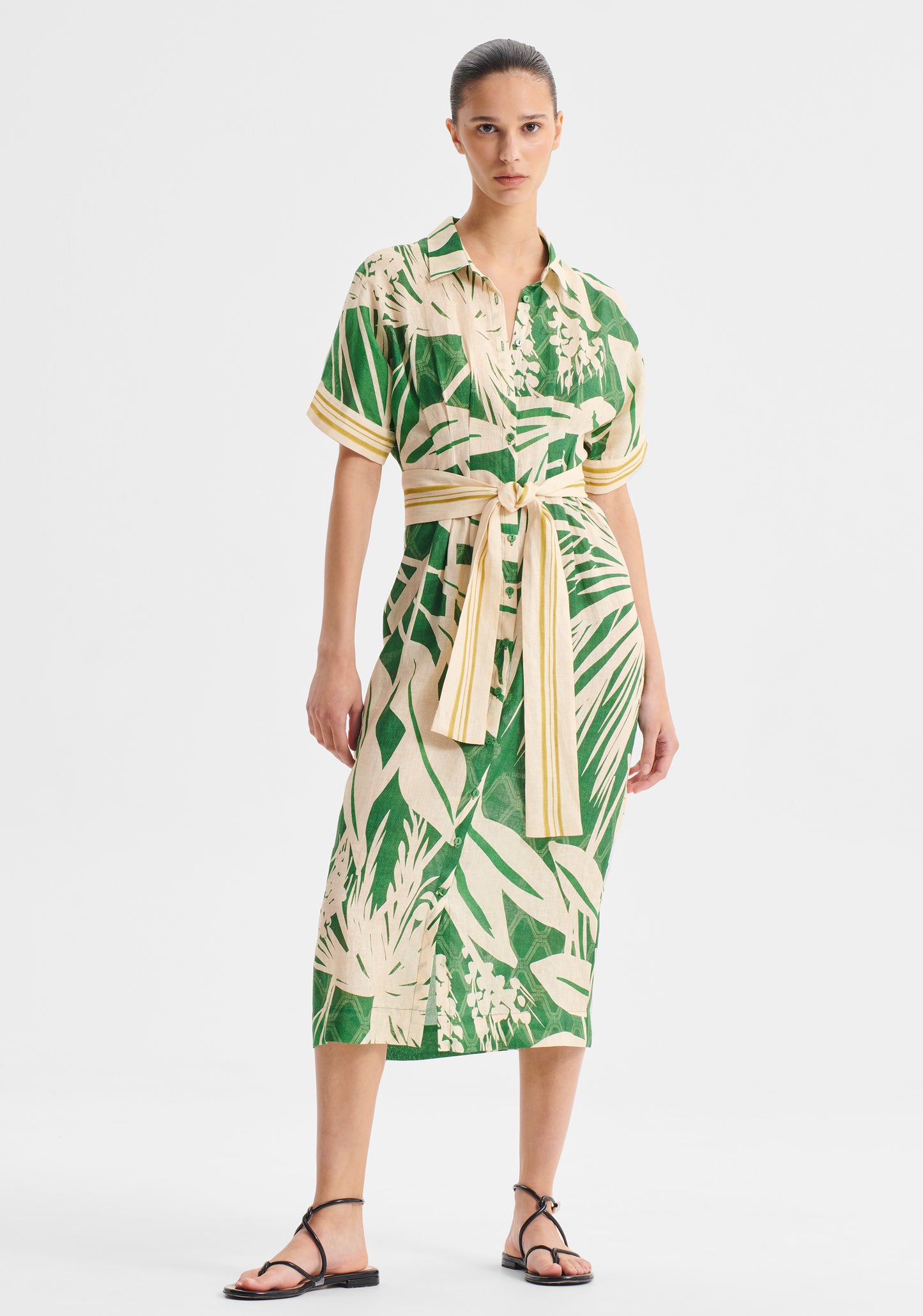 DRESS SORRENTO LINEN SHIRT DRESS