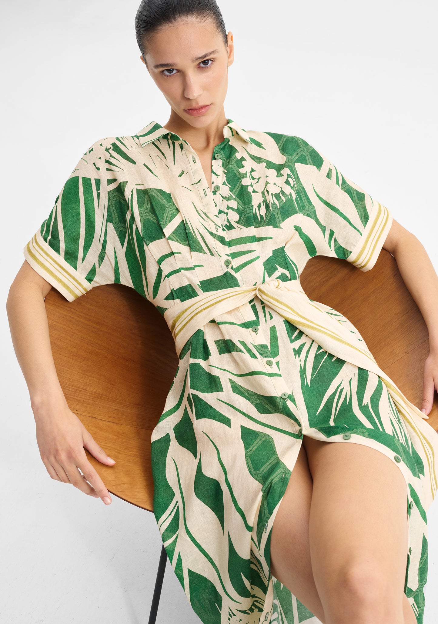 DRESS SORRENTO LINEN SHIRT DRESS
