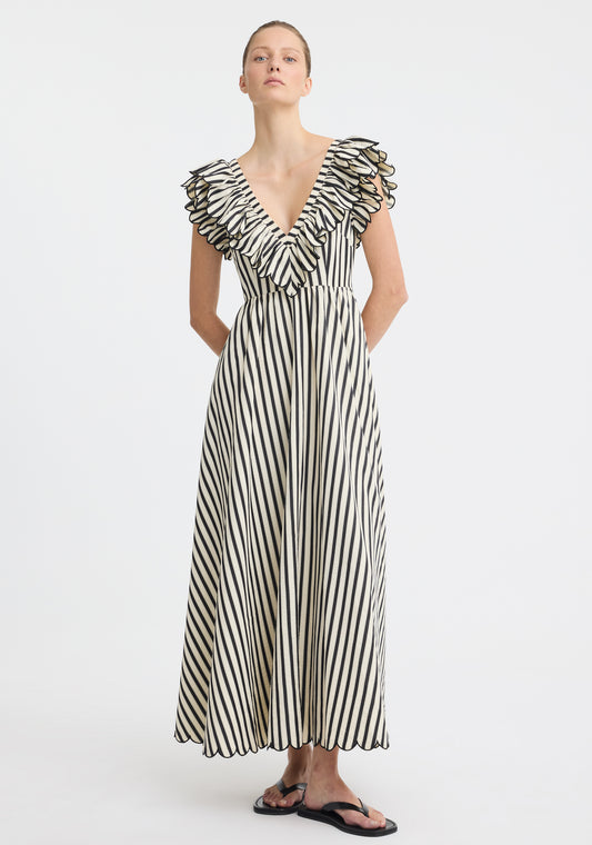 DRESS MARINA SCALLOP MAXI