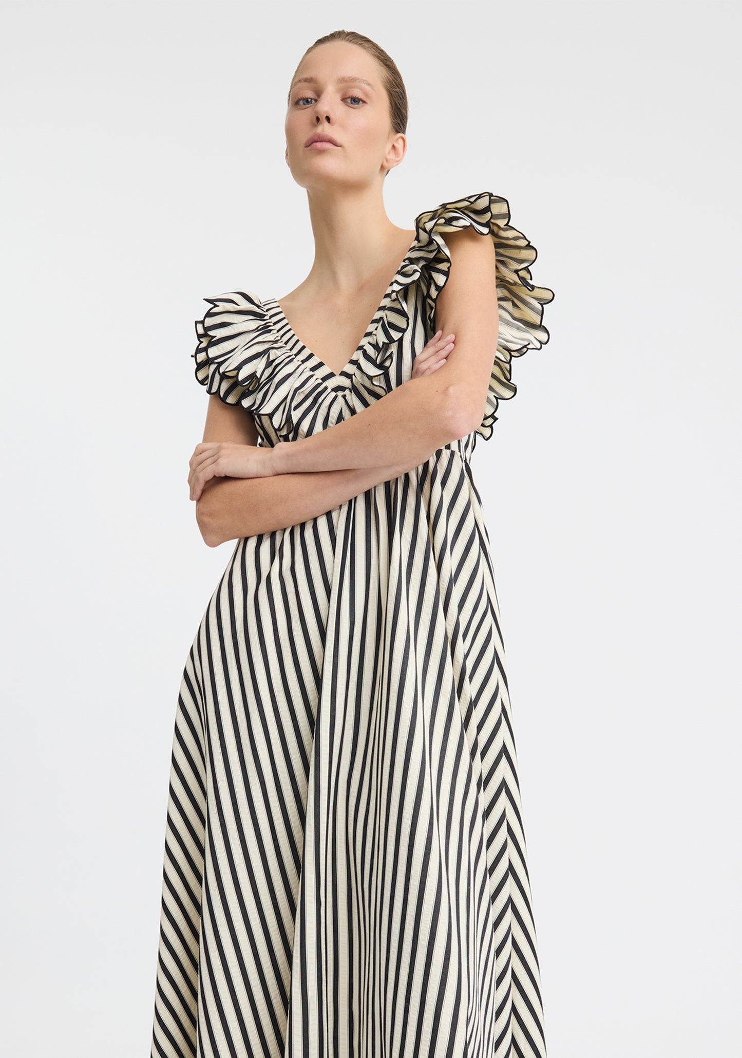 DRESS MARINA SCALLOP MAXI