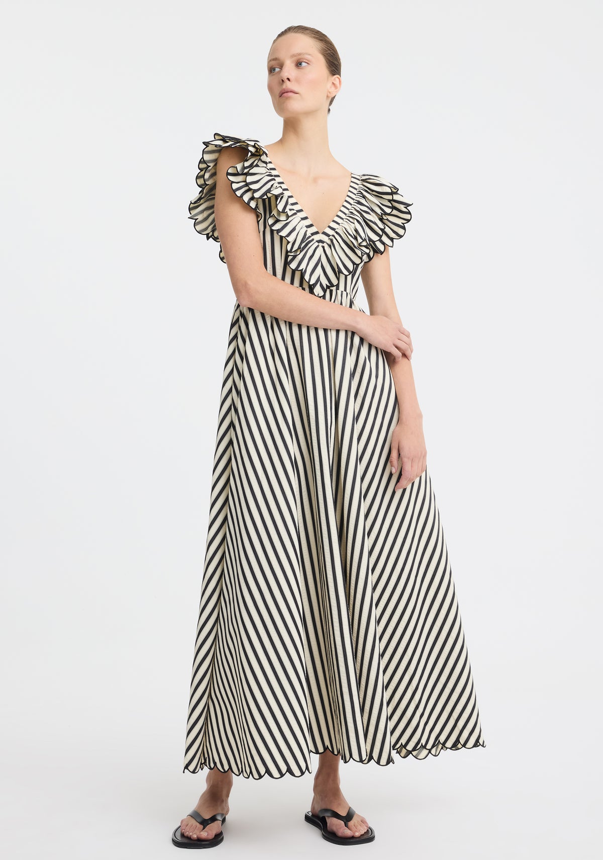 DRESS MARINA SCALLOP MAXI