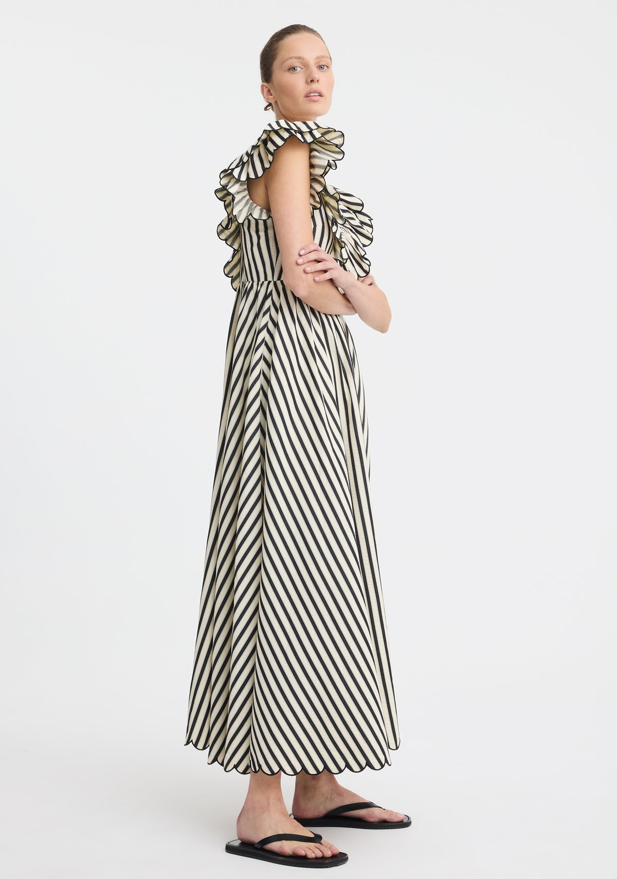 DRESS MARINA SCALLOP MAXI