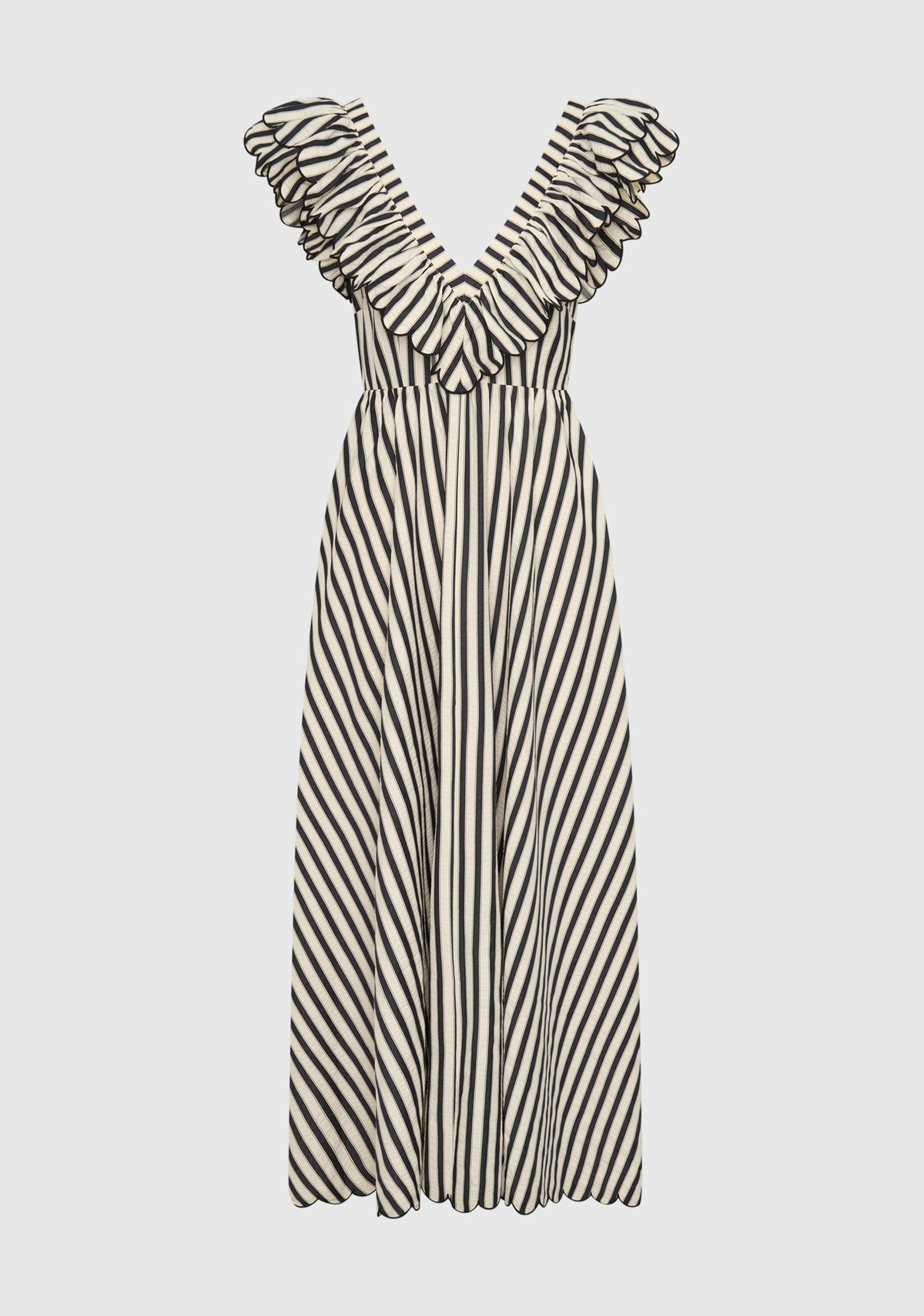 DRESS MARINA SCALLOP MAXI