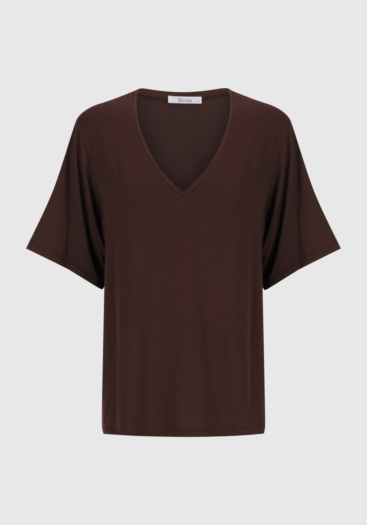 TEE MILLIE V-NECK - ESPRESSO