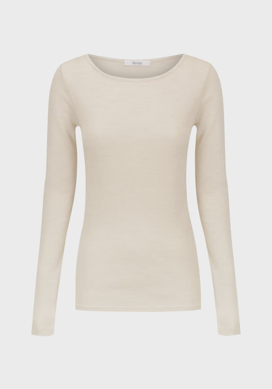 SKIVVY MORRI MERINO ROUND NECK - BONE