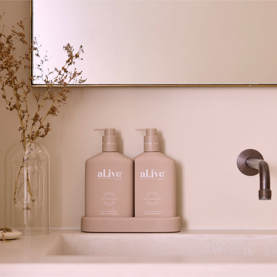 WASH & LOTION DUO + TRAY - APRICOT & SWEET FIG