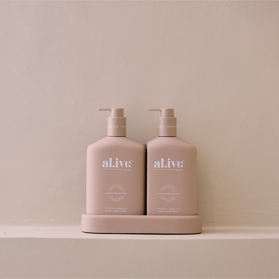 WASH & LOTION DUO + TRAY - APRICOT & SWEET FIG