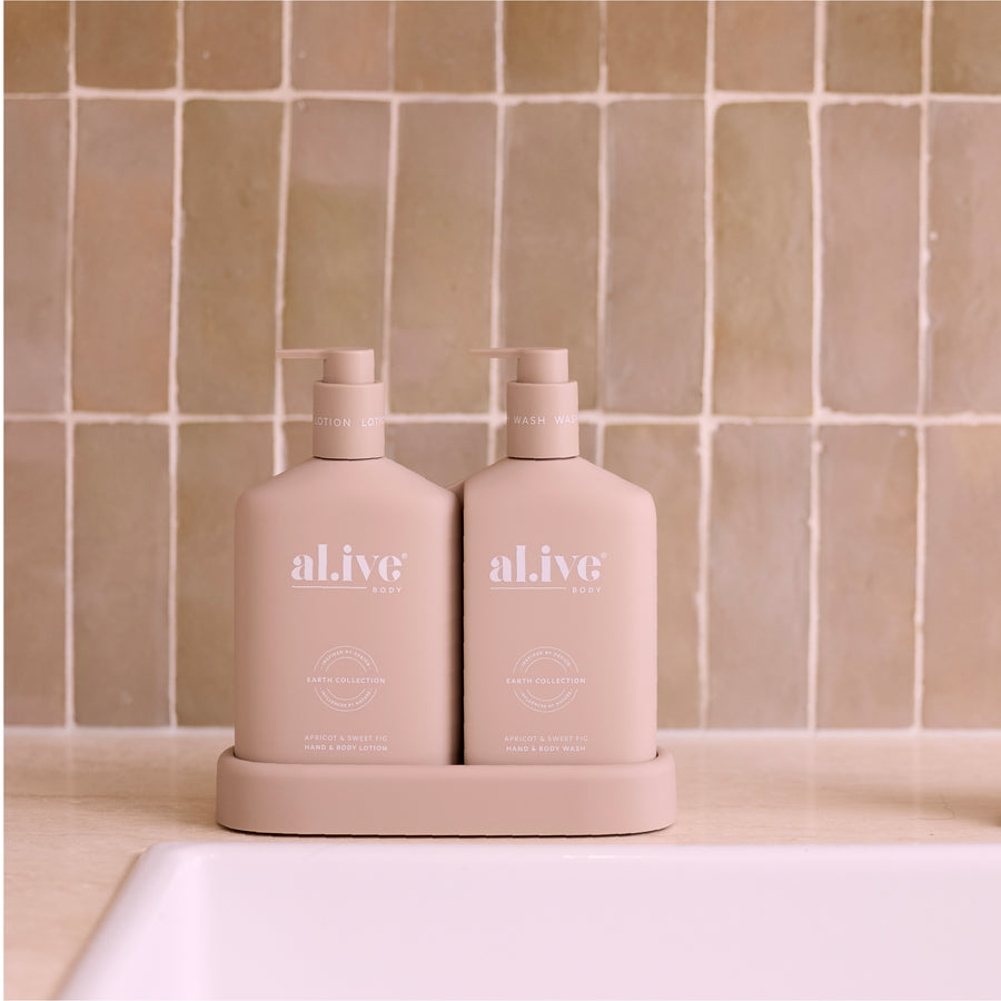 WASH & LOTION DUO + TRAY - APRICOT & SWEET FIG