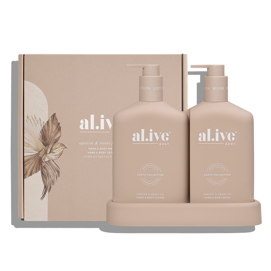 WASH & LOTION DUO + TRAY - APRICOT & SWEET FIG