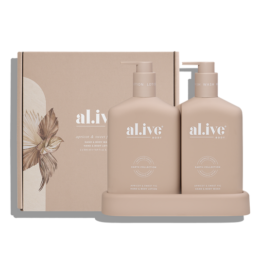 WASH & LOTION DUO + TRAY - APRICOT & SWEET FIG