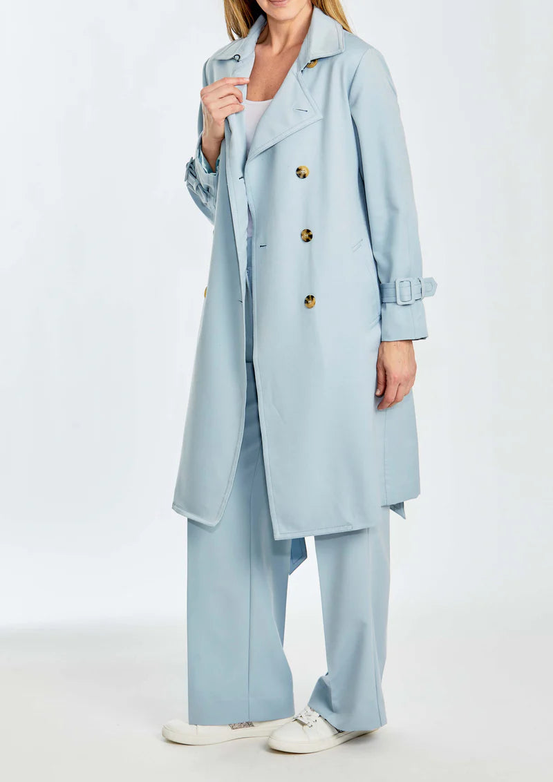 JACKET CITY TRENCH COAT - BABY BLUE