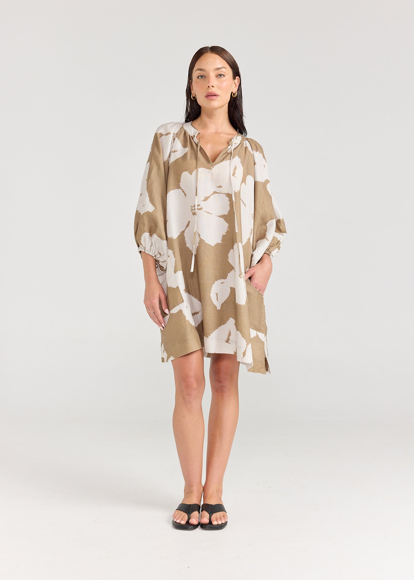 DRESS SANGRIA - OLIVE BLOOM