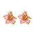 EARRINGS RA-RA PINK + RED FLOWER