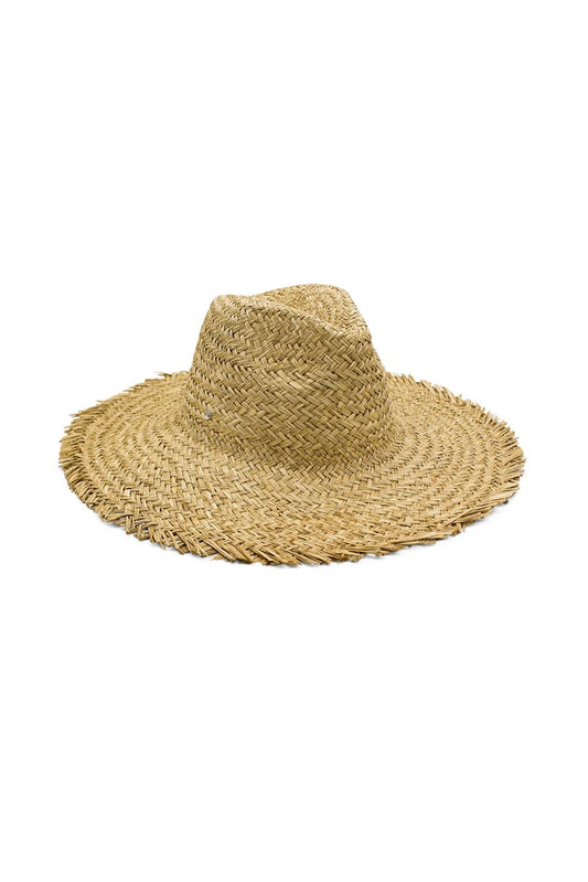 HAT LIETA WOVEN STRAW FEDORA - NATURAL BEIGE