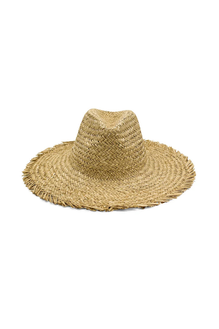 HAT LIETA WOVEN STRAW FEDORA - NATURAL BEIGE