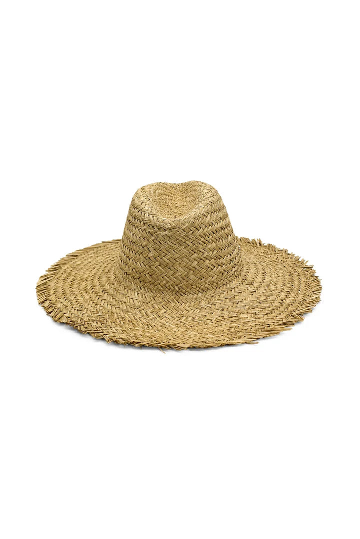 HAT LIETA WOVEN STRAW FEDORA - NATURAL BEIGE