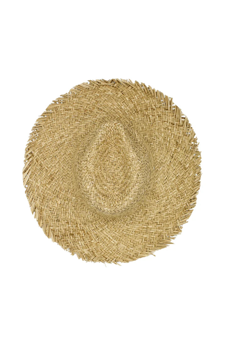 HAT LIETA WOVEN STRAW FEDORA - NATURAL BEIGE