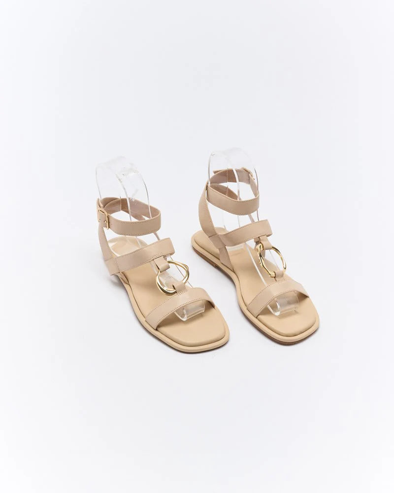 SANDAL RHODES LEATHER - OYSTER