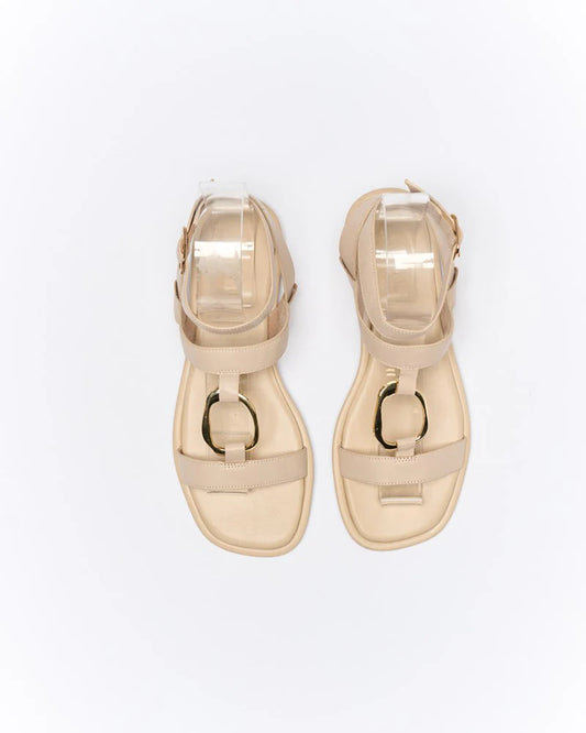 SANDAL RHODES LEATHER - OYSTER