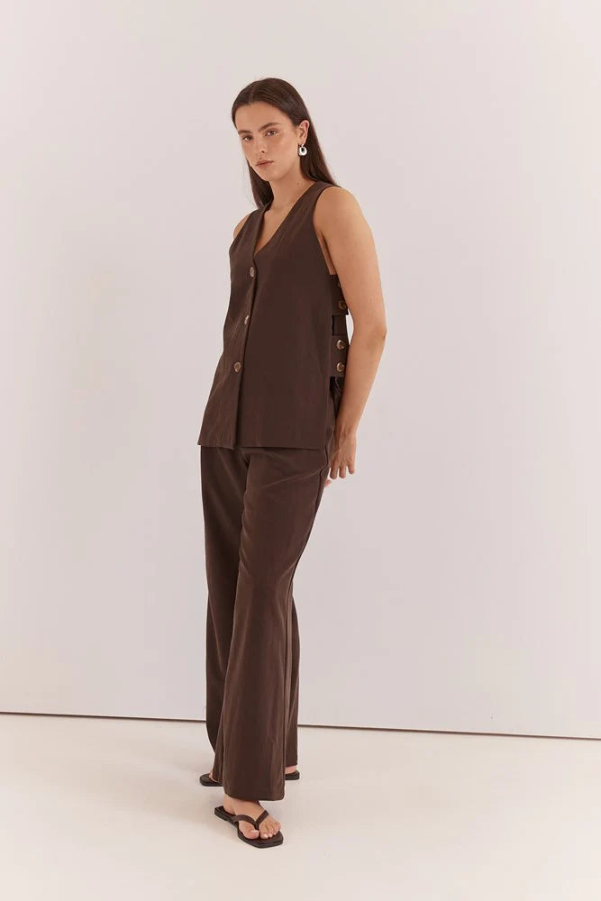 VEST NEVRA SIDE PANEL - CHOCOLATE