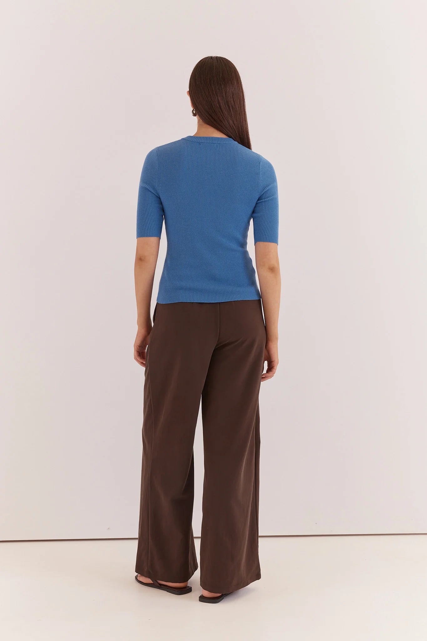 TROUSER NATALIE WIDE LEG - CHOCOLATE