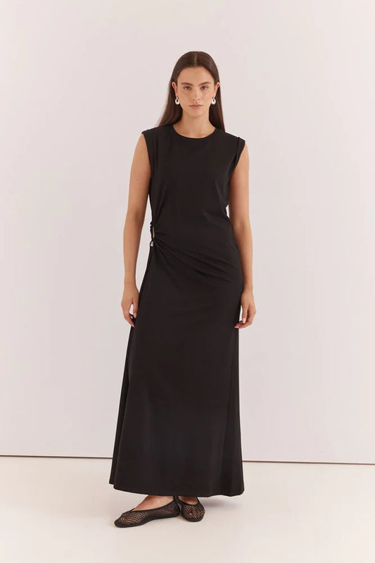 DRESS ROXXI STONE TRIM - BLACK