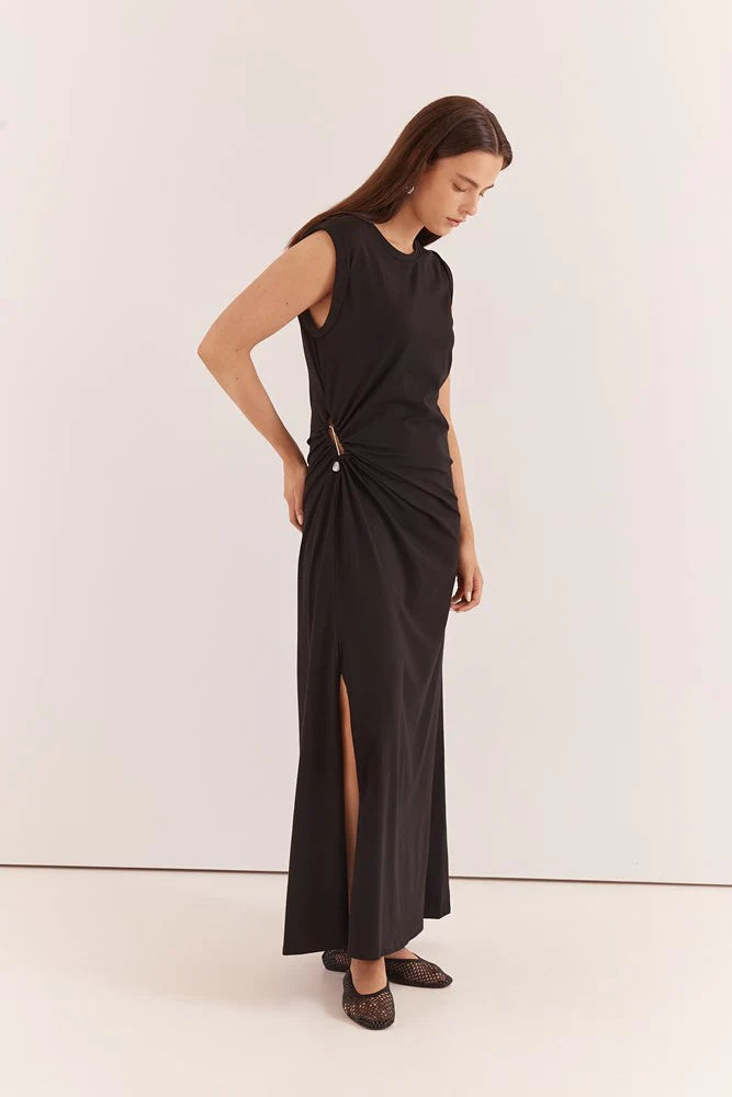 DRESS ROXXI STONE TRIM - BLACK