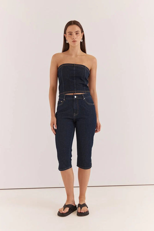 SHORT LELA DENIM PEDAL PUSHER