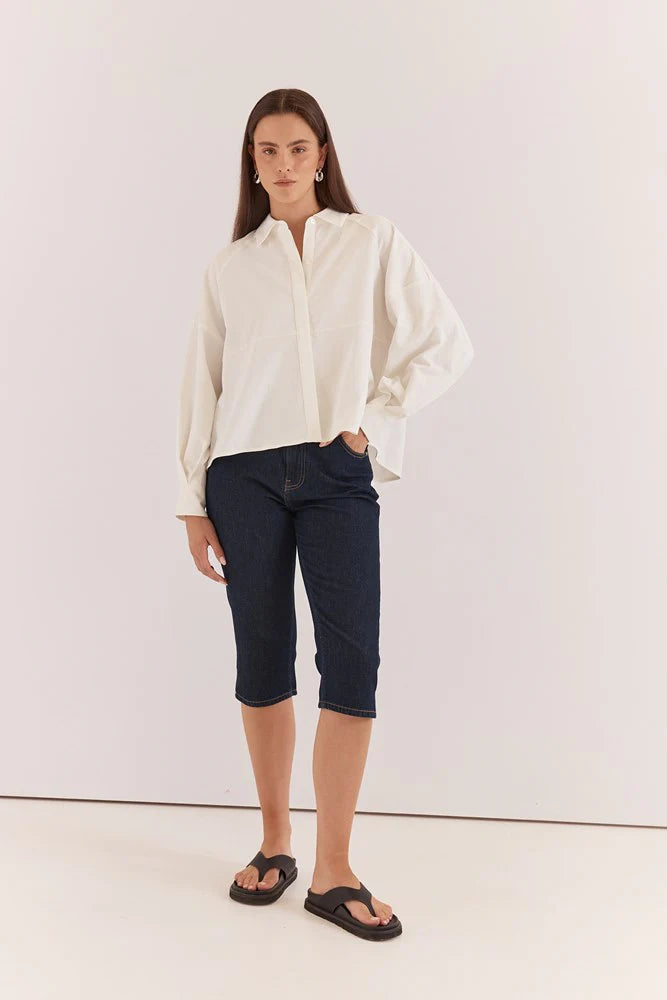 SHORT LELA DENIM PEDAL PUSHER