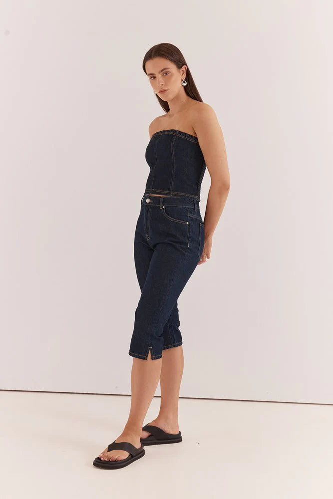 SHORT LELA DENIM PEDAL PUSHER