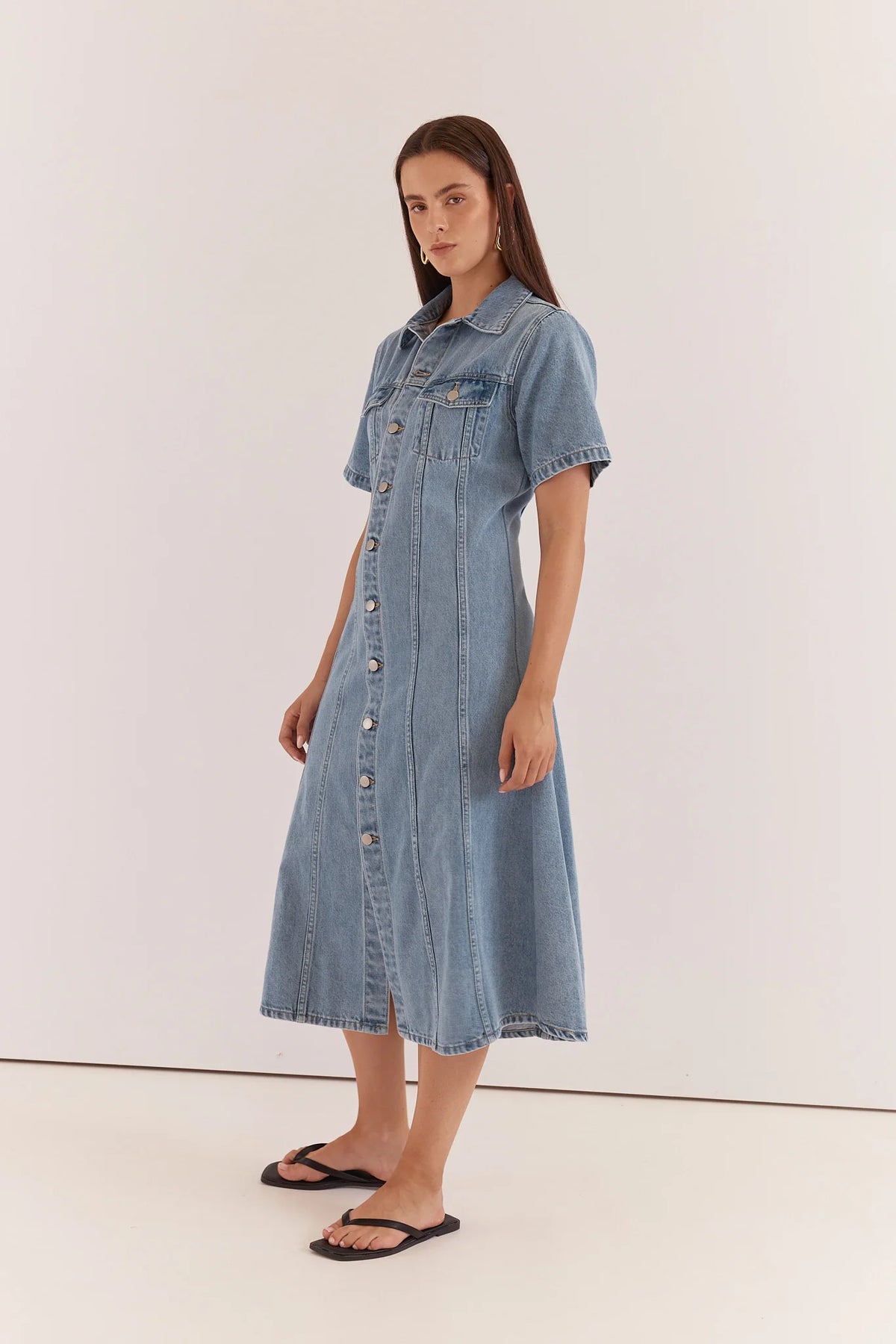DRESS KARA DENIM MIDI