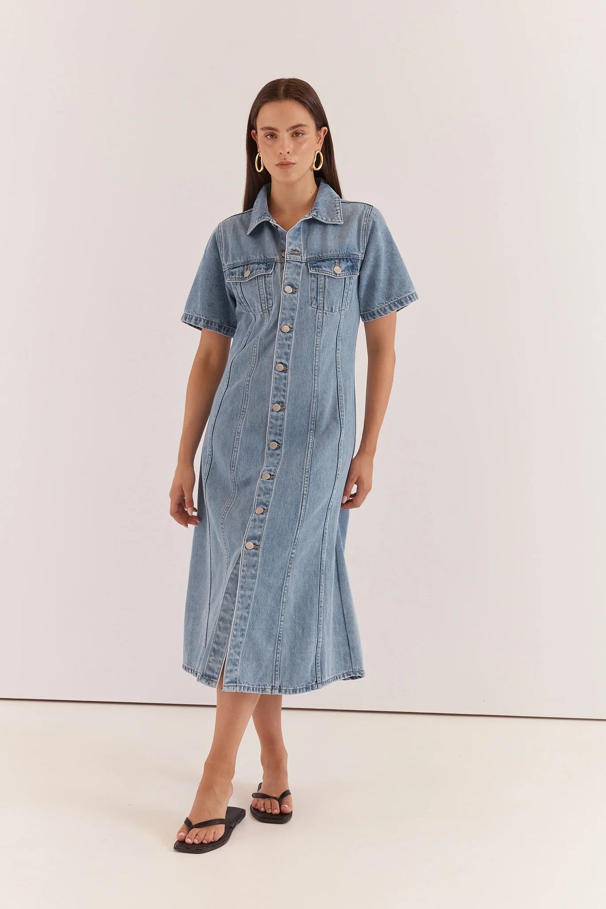 DRESS KARA DENIM MIDI