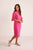 DRESS LINEN FLUTTER SLEEVE - PINK