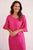 DRESS LINEN FLUTTER SLEEVE - PINK