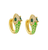 EARRINGS - GREEN SNAKE HOOPS