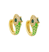 EARRINGS - GREEN SNAKE HOOPS