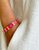 BRACELET - DAISY CHAIN - GOLD/ HOT PINK/ CHERRY