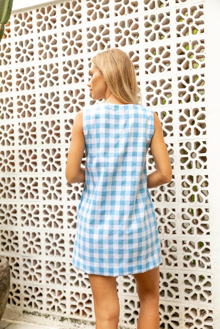 DRESS LUPA - PALE BLUE CHECK