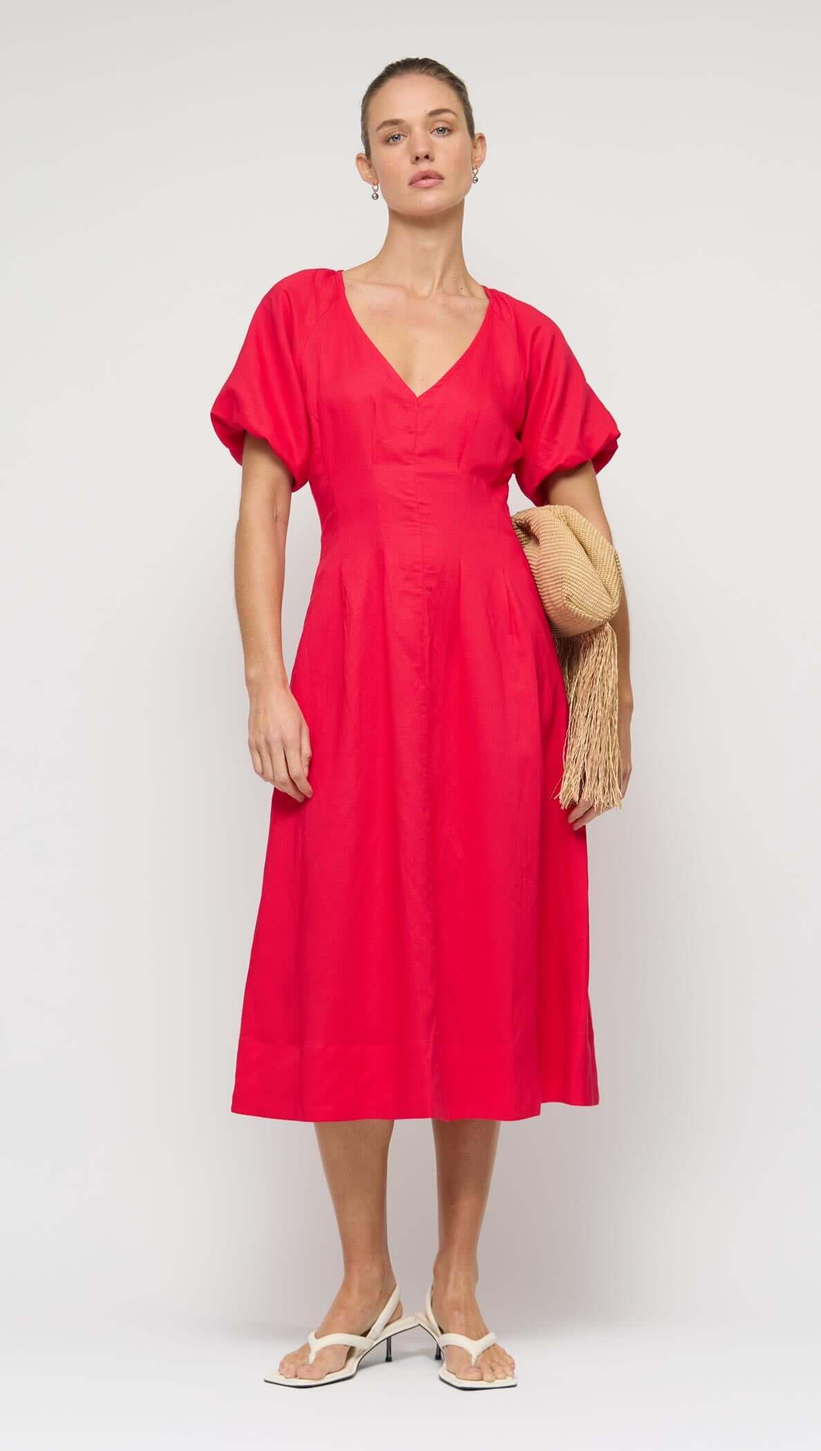 DRESS VALENTINA V-NECK MIDI