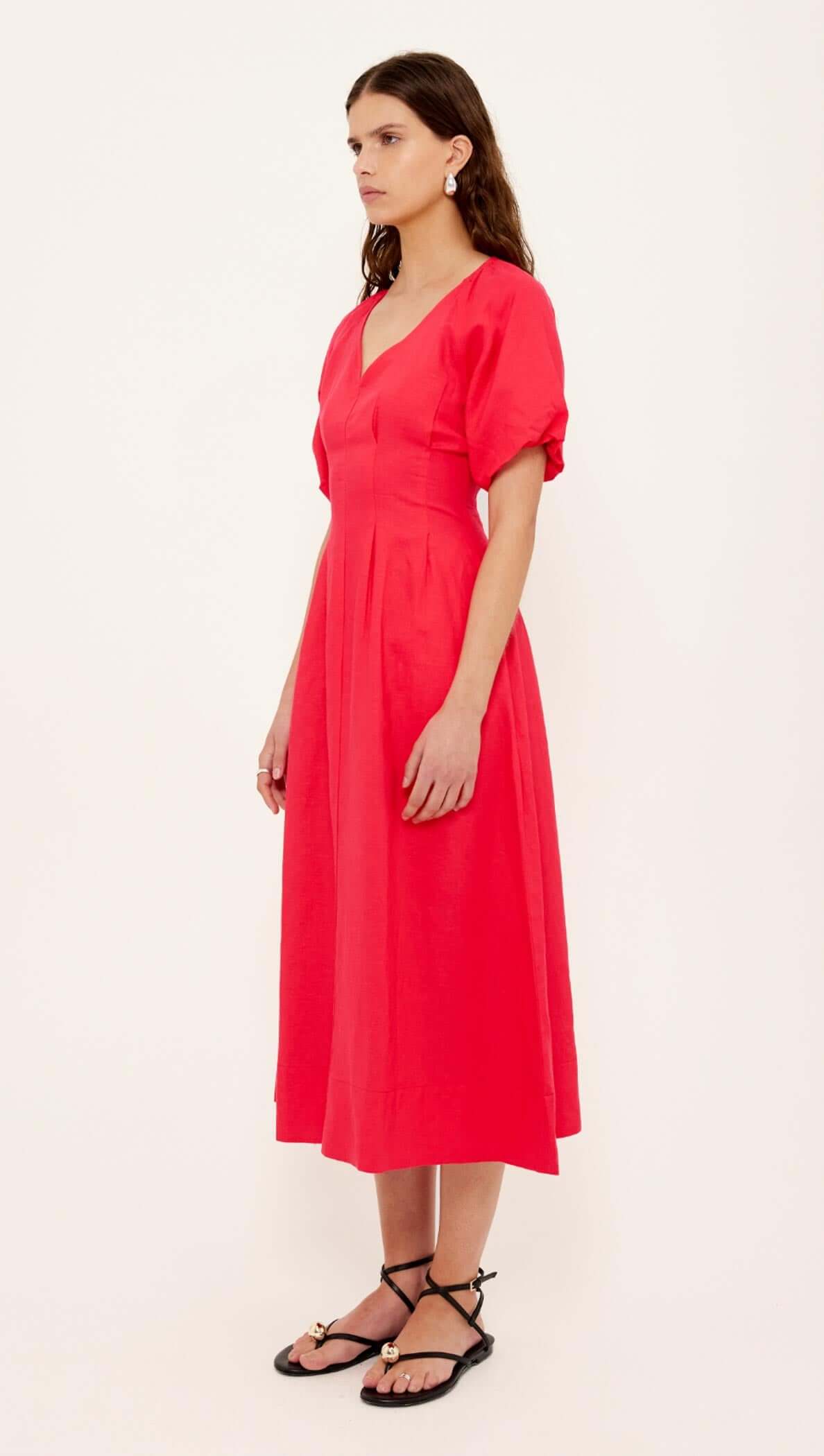 DRESS VALENTINA V-NECK MIDI