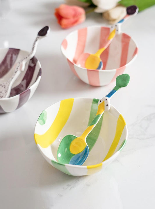 BOWL & SPOON SET DESSIN SET OF 3