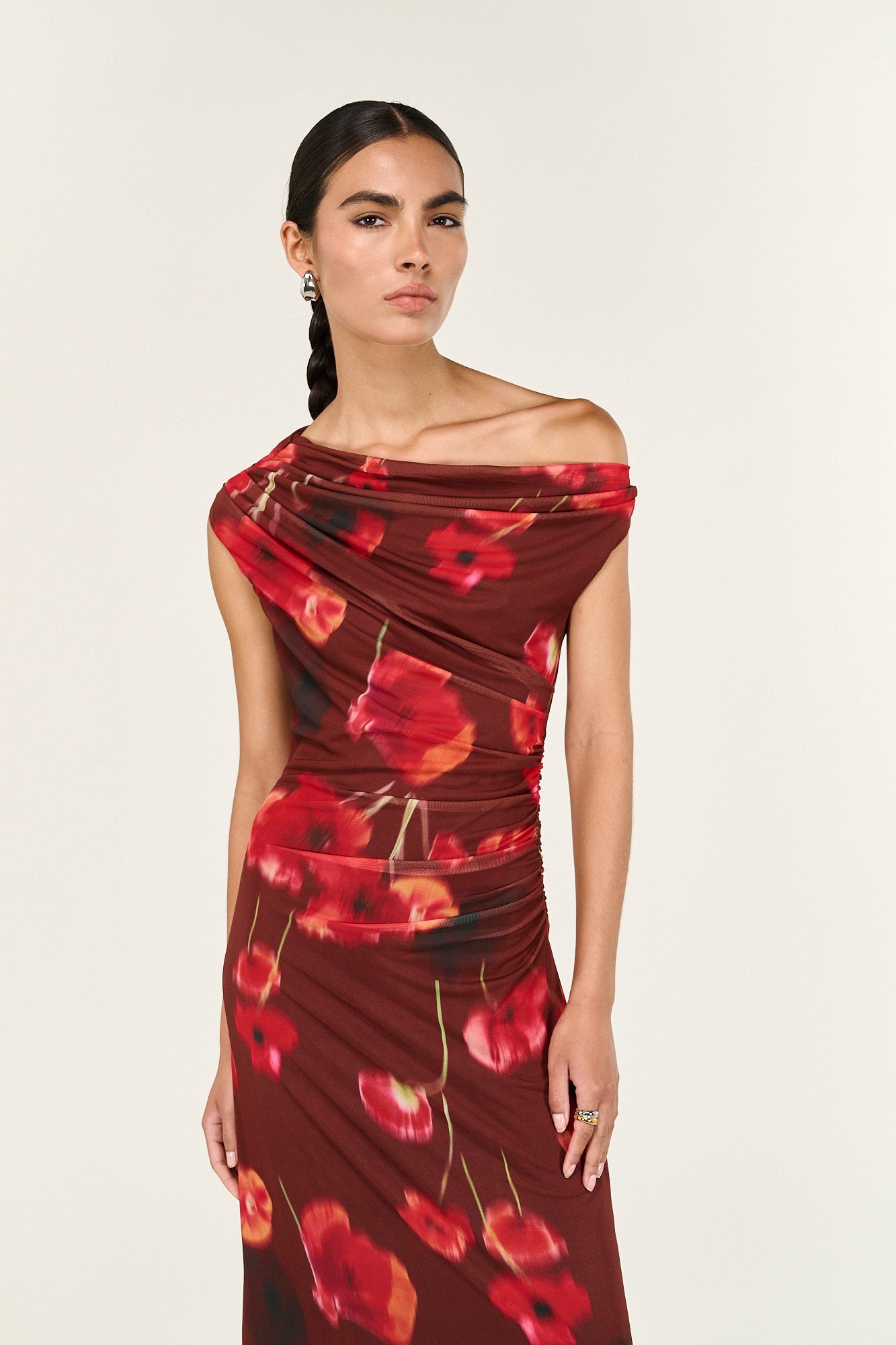 DRESS - VIVI MESH ASYM MIDI