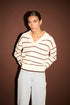 JUMPER ELARA POLO - CREAM/CHOCOLATE