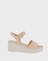 WEDGES WILLA - NUDE/RAFFIA