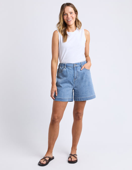 SHORT BIRDIE DENIM - LIGHT BLUE WASH