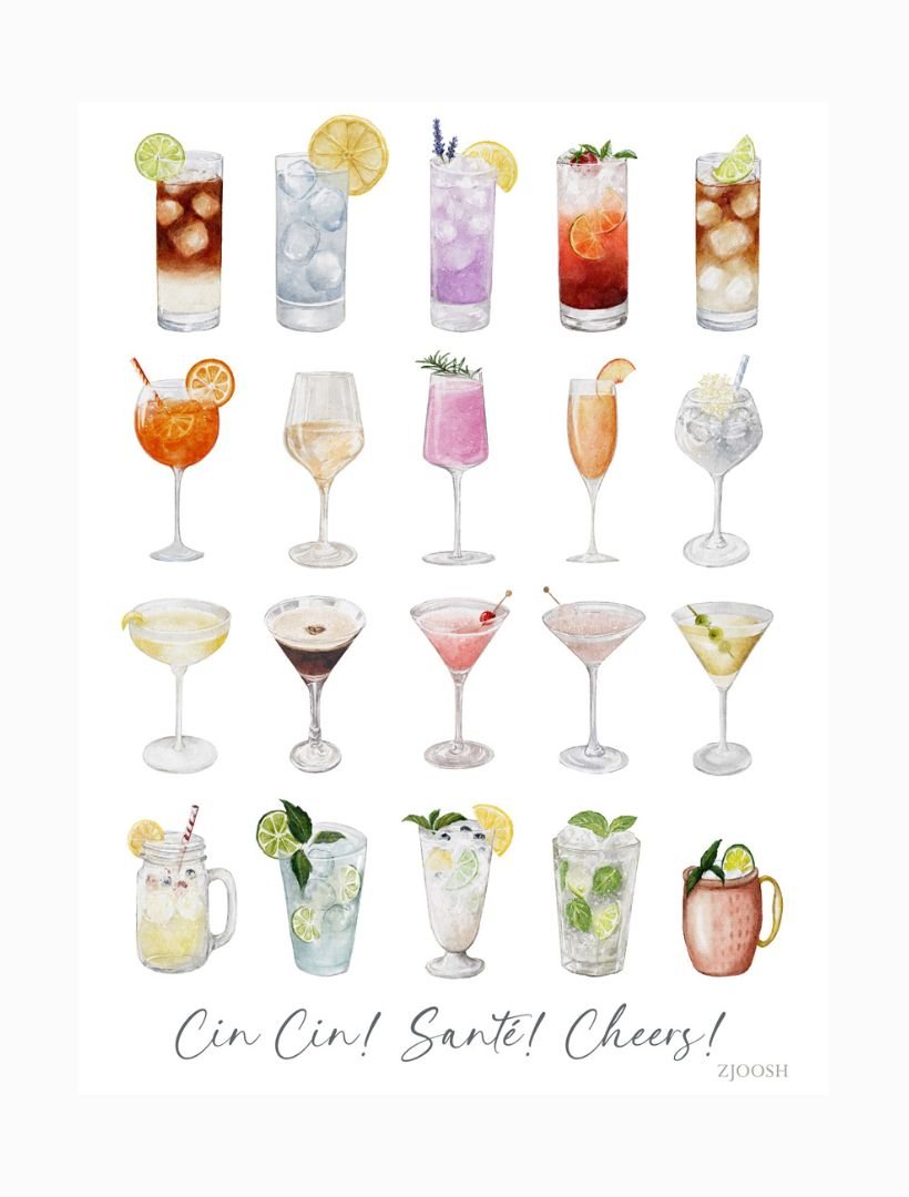 TEA TOWEL - COCKTAILS