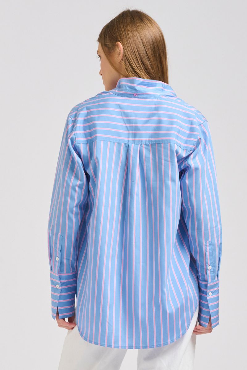 SHIRT ELODIE GIRLFRIEND - BLUE PINK STRIPE
