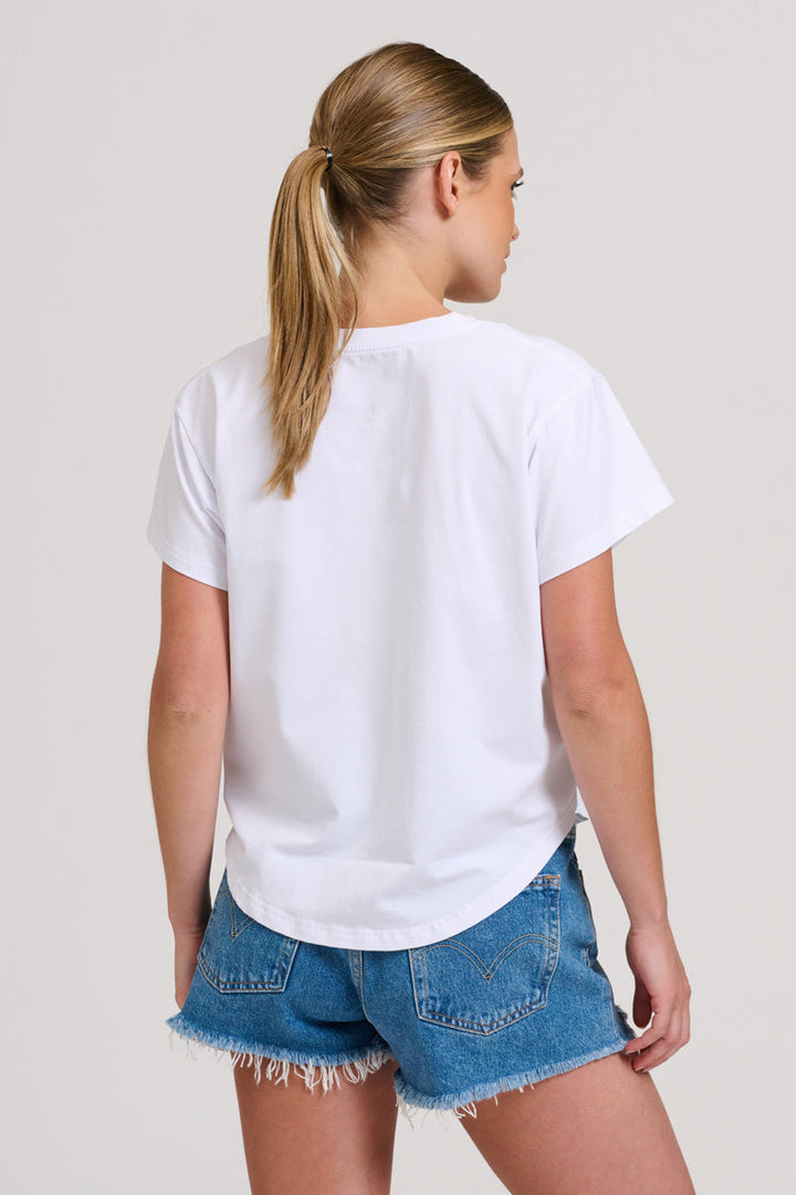 TEE V-NECK APPLIQUE LOVE - WHITE/MULTI