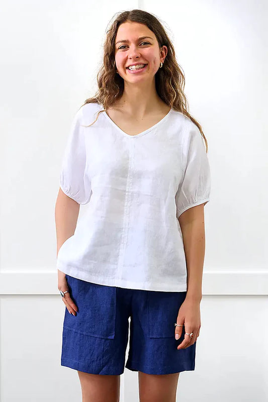 SHORT LINEN MIDI